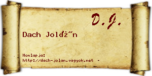 Dach Jolán névjegykártya